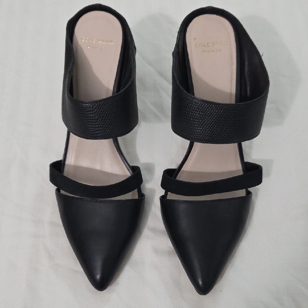 COLE HAAN, Women's Black Textured Heels